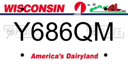 Y686QM Wisconsin License Plate