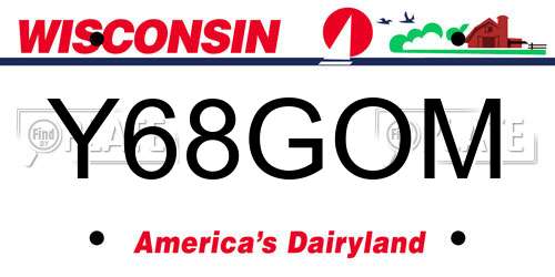 Y68GOM Wisconsin License Plate