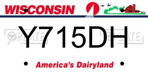 Y715DH Wisconsin License Plate