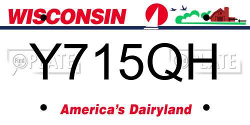 Y715QH Wisconsin License Plate
