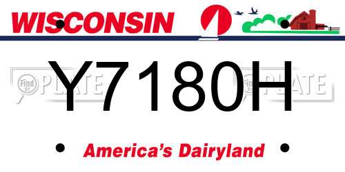 Y7180H Wisconsin License Plate