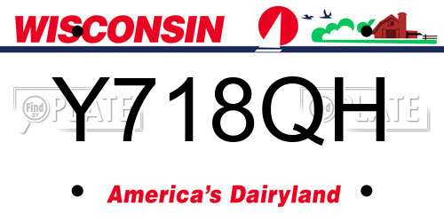 Y718QH Wisconsin License Plate