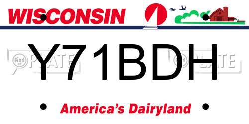 Y71BDH Wisconsin License Plate