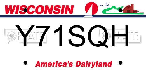 Y71SQH Wisconsin License Plate