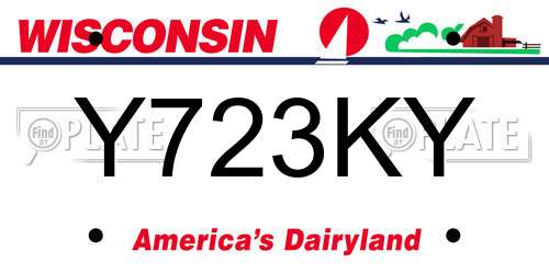Y723KY Wisconsin License Plate