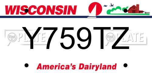 Y759TZ Wisconsin License Plate