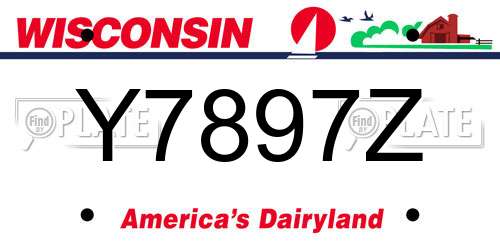 Y7897Z Wisconsin License Plate