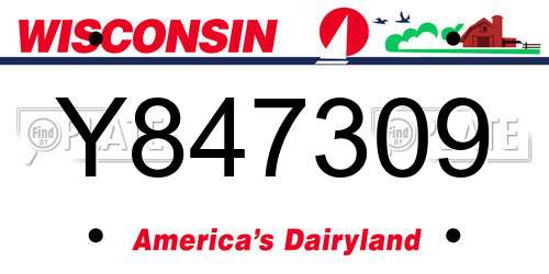 Y847309 Wisconsin License Plate