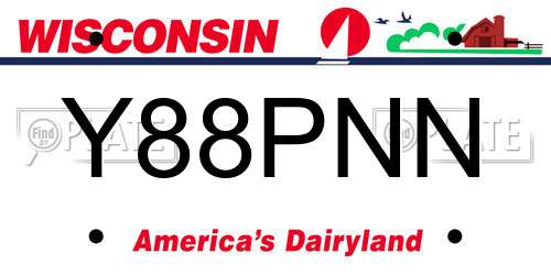 Y88PNN Wisconsin License Plate