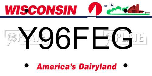 Y96FEG Wisconsin License Plate
