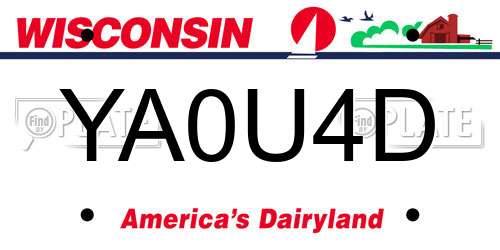YA0U4D Wisconsin License Plate