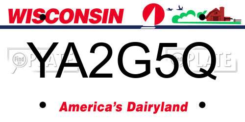 YA2G5Q Wisconsin License Plate