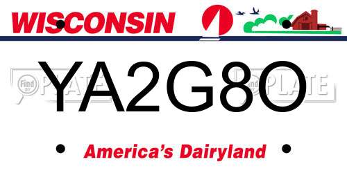 YA2G8O Wisconsin License Plate