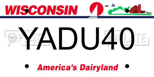 YADU40 Wisconsin License Plate