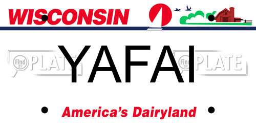 YAFAI Wisconsin License Plate