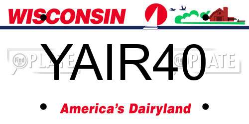 YAIR40 Wisconsin License Plate