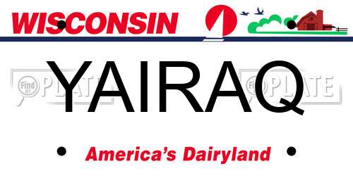 YAIRAQ Wisconsin License Plate