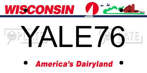YALE76 Wisconsin License Plate