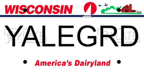 YALEGRD Wisconsin License Plate
