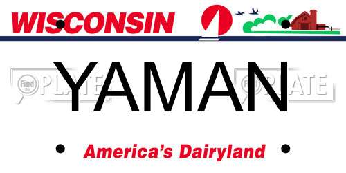YAMAN Wisconsin License Plate