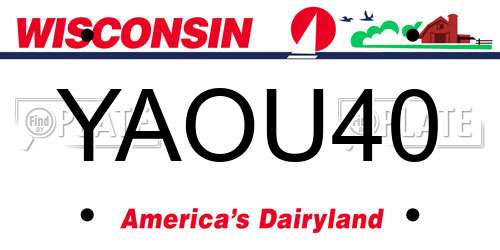 YAOU40 Wisconsin License Plate