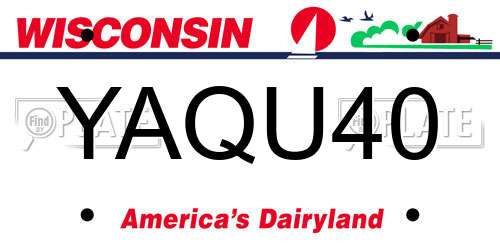 YAQU40 Wisconsin License Plate