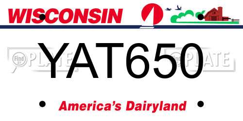 YAT650 Wisconsin License Plate