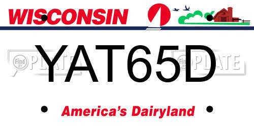 YAT65D Wisconsin License Plate