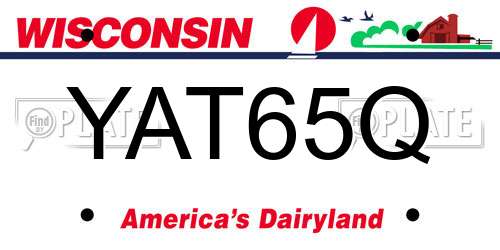 YAT65Q Wisconsin License Plate