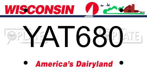 YAT680 Wisconsin License Plate