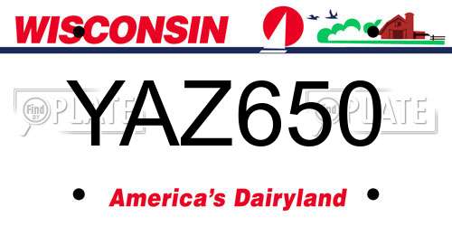 YAZ650 Wisconsin License Plate