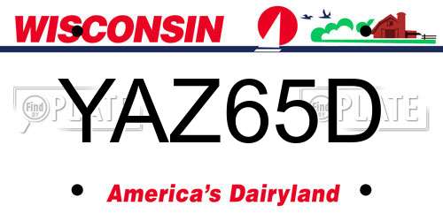 YAZ65D Wisconsin License Plate