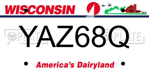 YAZ68Q Wisconsin License Plate