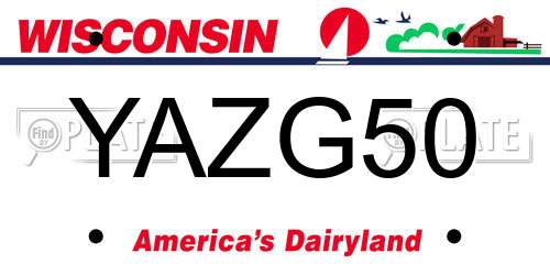 YAZG50 Wisconsin License Plate