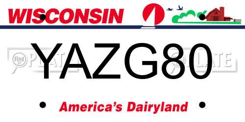 YAZG80 Wisconsin License Plate
