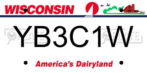 YB3C1W Wisconsin License Plate