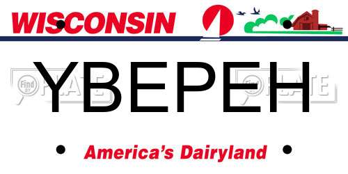 YBEPEH Wisconsin License Plate