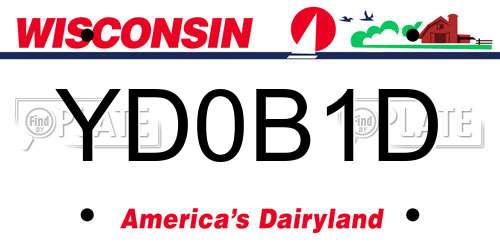 YD0B1D Wisconsin License Plate