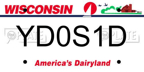 YD0S1D Wisconsin License Plate