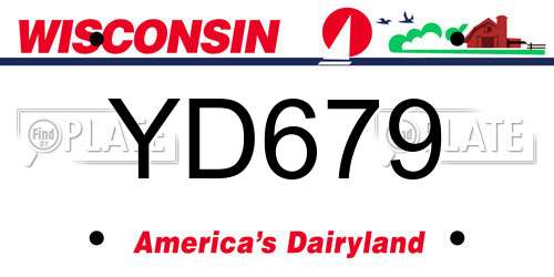 YD679 Wisconsin License Plate