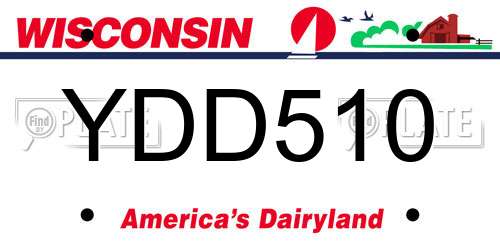 YDD510 Wisconsin License Plate