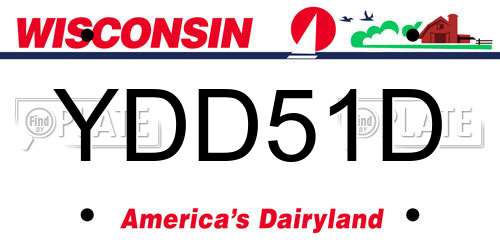 YDD51D Wisconsin License Plate