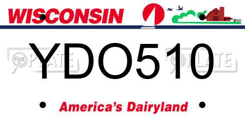 YDO510 Wisconsin License Plate