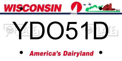 YDO51D Wisconsin License Plate