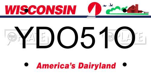 YDO51O Wisconsin License Plate