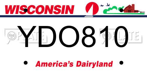 YDO810 Wisconsin License Plate