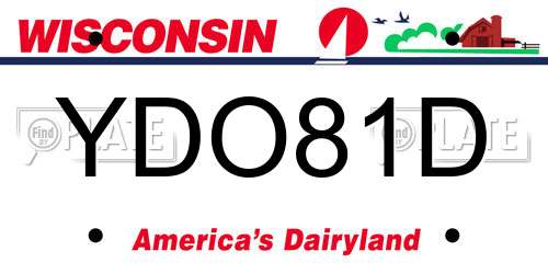 YDO81D Wisconsin License Plate