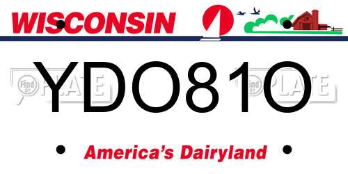 YDO81O Wisconsin License Plate