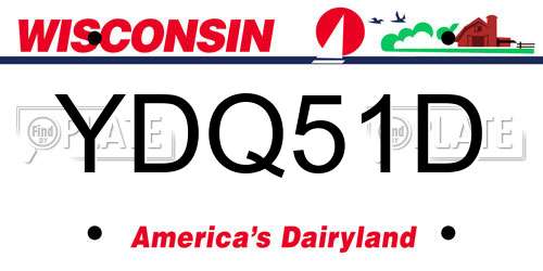 YDQ51D Wisconsin License Plate
