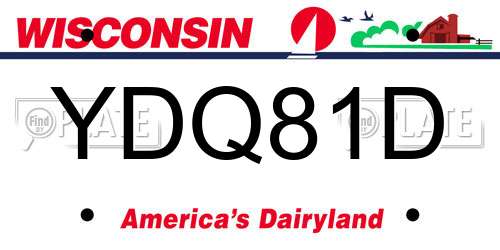 YDQ81D Wisconsin License Plate
